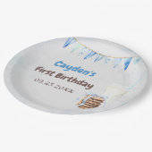 ミルクとクッキー少年の最初の誕生日パーティー ペーパープレート (アングル)