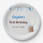 ミルクとクッキー少年の最初の誕生日パーティー ペーパープレート (正面)