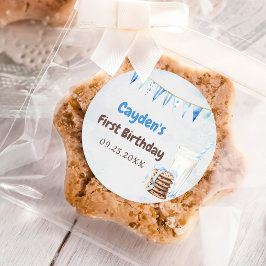 ミルクとクッキー少年の最初の誕生日パーティー ラウンドシール