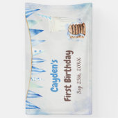 ミルクとクッキー少年の最初の誕生日パーティー 横断幕 (縦)