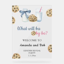 ミルクとクッキー性別による歓迎の表明 アクリルサイン