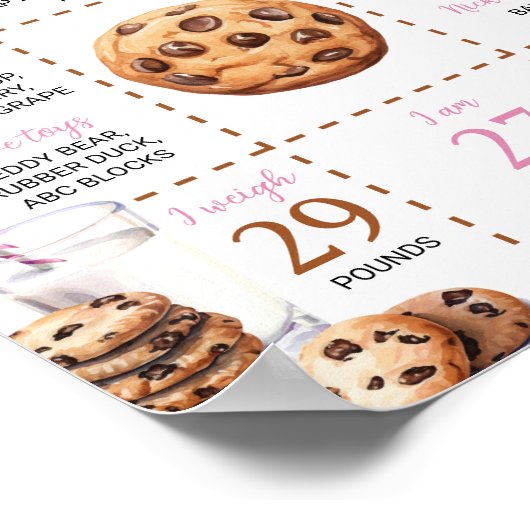 ミルクとクッキー最初の誕生日マイルストーンのポスター ポスター (角)