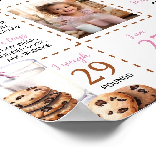 ミルクとクッキー最初の誕生日マイルストーンのポスター ポスター (角)