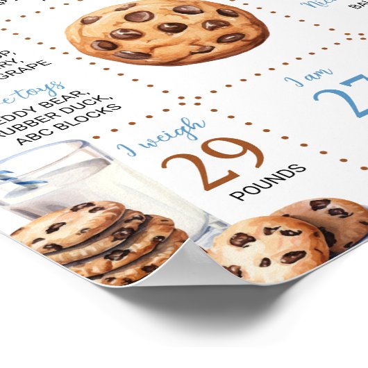 ミルクとクッキー最初の誕生日マイルストーンのポスター ポスター (角)