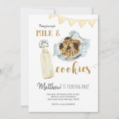 ミルクとクッキー最初の誕生日招待状 招待状 (正面)