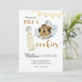 ミルクとクッキー最初の誕生日招待状 招待状 (スタンド正面)