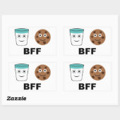 ミルクとクッキー最高のの友達は永遠 長方形シール (シート)