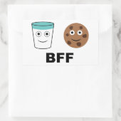 ミルクとクッキー最高のの友達は永遠 長方形シール (バッグ)