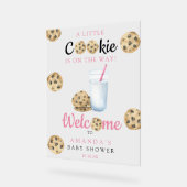 ミルクとクッキー歓迎ベビーシャワーパーティー アクリルサイン (傾斜)