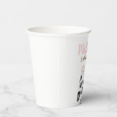 ミルクとクッキー牛のプリントピンクの誕生日パーティー 紙コップ (右)