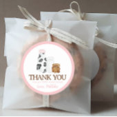 ミルクとクッキー牛のプリント誕生日パーティーのお気に入り ラウンドシール