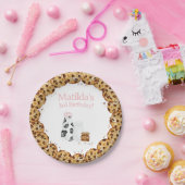 ミルクとクッキー粉ピンク誕生日パーティーテーブル ペーパープレート (パーティー)