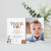 ミルクとクッキー誕生日の写真サンキューカード サンキューカード (スタンド正面)