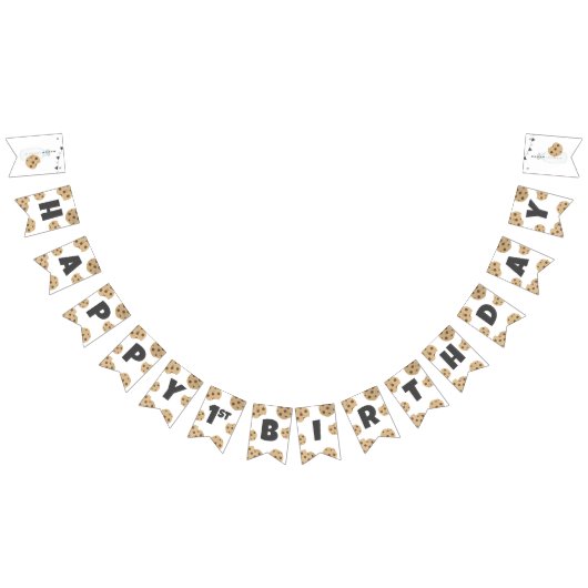 ミルクとクッキー誕生日バンティングバナーデコール バンティングフラッグ (全)