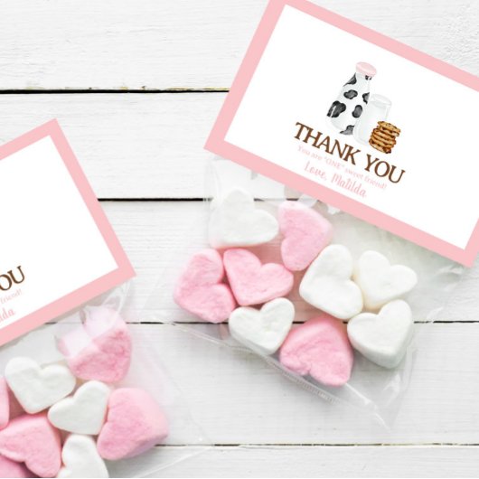 ミルクとクッキー誕生日パーティーの好意トッパーを治療 名刺