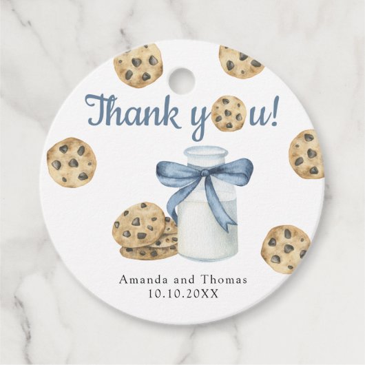 ミルクとクッキー赤ちゃんシャワーありがとう フェイバータグ (正面)