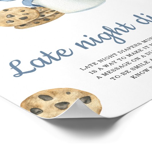 ミルクとクッキー赤ちゃんシャワー深夜おむつ ポスター (角)