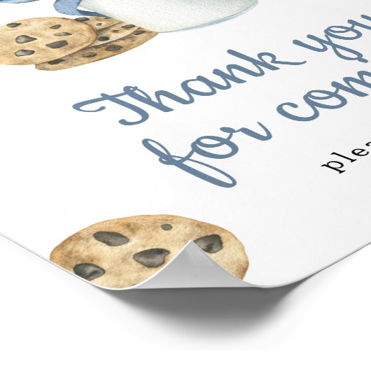 ミルクとクッキー赤ちゃんシャワー – ありがとう ポスター (角)