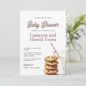ミルクとクッキー赤ちゃんシャワー 招待状 (スタンド正面)