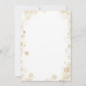 ミルクとクッキー金ゴールドスノーフレークファースト誕生日 招待状 (裏面)