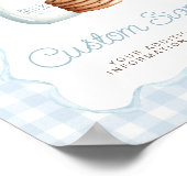 ミルクとクッキー青ベビーシャワーテーブルシンボルや象徴 ポスター (角)