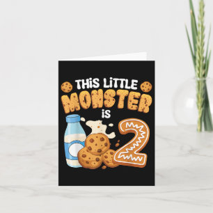 ミルクとクッキー この小さなモンスターは2歳 2歳の誕生日 カード