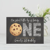 ミルクとクッキー「ワンスウィート」最初の誕生日写真 招待状 (スタンド正面)