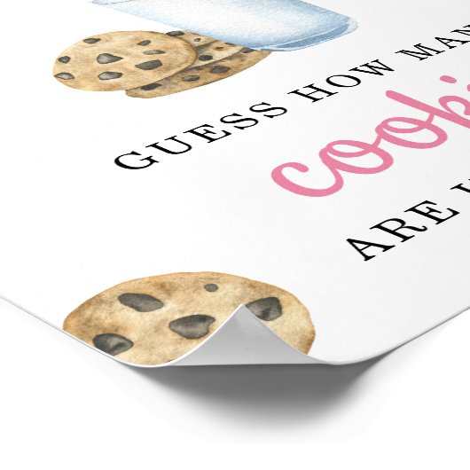 ミルクとクッキー – 瓶の中にクッキーの数 ポスター (角)