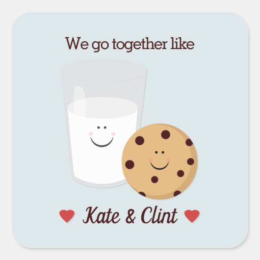 ミルクとココアみたいにぴったりなオリジナルスクエア スクエアシール (正面)