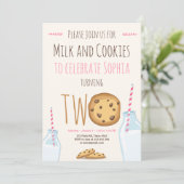 ミルクとコーガル ピンク 2歳の誕生日 招待状 (スタンド正面)