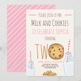 ミルクとコーガル ピンク 2歳の誕生日 招待状