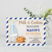 ミルクとコーキの男の子のパーティー招待状 招待状 (スタンド正面)