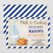 ミルクとコーキの男の子のパーティー招待状 招待状 (正面/裏面)