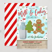 ミルクとコokiesのクリスマスパーティー招待状 招待状 (正面/裏面)