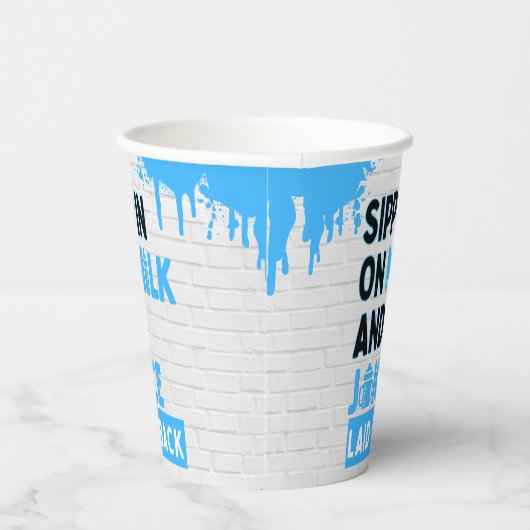 ミルクとジュースブルーヒップホップのサイピン 紙コップ (右)
