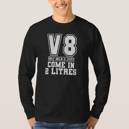 ミルクとジュース来2リットルV8エンジン Tシャツ (正面)