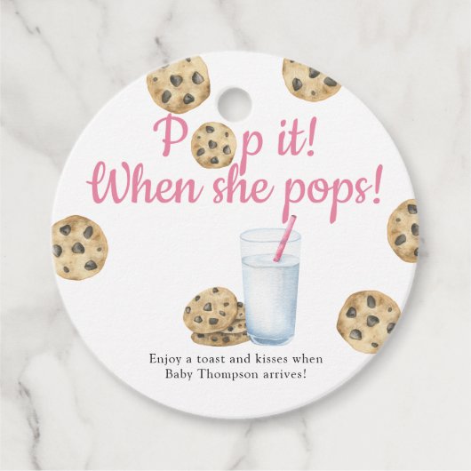 ミルクとポップ・アートのクッキー！彼女ポップ・アートのが フェイバータグ (正面)