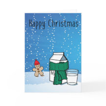 「ミルクと生姜」おもしろい雪クリスマスグリーティングカード