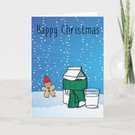「ミルクと生姜」おもしろい雪クリスマスグリーティングカード シーズンカード