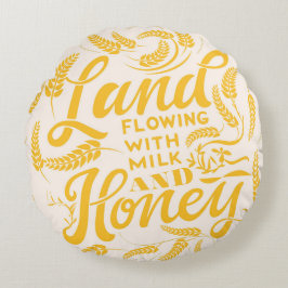 ミルクと蜂蜜の流れる土地の枕 ラウンドクッション