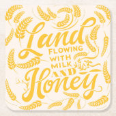 ミルクと蜂蜜の流れる地 スクエアペーパーコースター (正面)