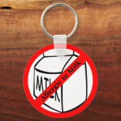 ミルクにアレルギーの基本ボタンキーチェーン キーホルダー (正面)