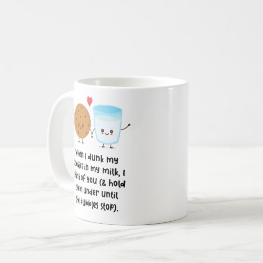 ミルクにクッキーを落とす考えとお前 コーヒーマグカップ (正面左)