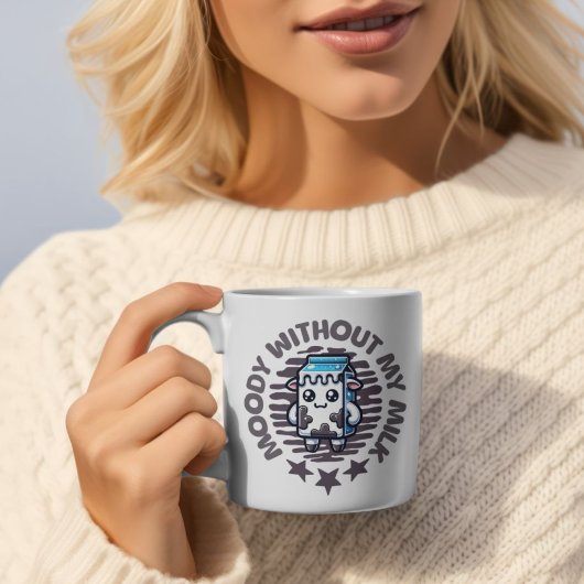 ミルクのかわいい牛を持たない気分屋 ツートーンマグカップ