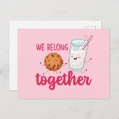 ミルクのクッキーが一体かわいいバレンタイン ポストカード (正面/裏面)