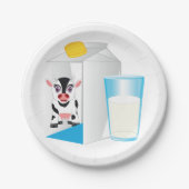 ミルクのグラス ペーパープレート (正面)