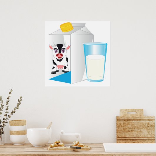 ミルクのグラス ポスター (キッチン)