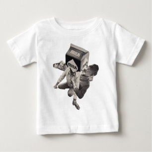 ミルクのコラージュのTシャツ、乳児 ベビーTシャツ