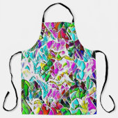 ミルクのシチューに浮かぶ非常に色の抽象芸術の形 エプロン (正面)