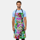 ミルクのシチューに浮かぶ非常に色の抽象芸術の形 エプロン (着用した状態)